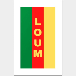 Loum City in Cameroon Flag Colors Vertical Posters and Art